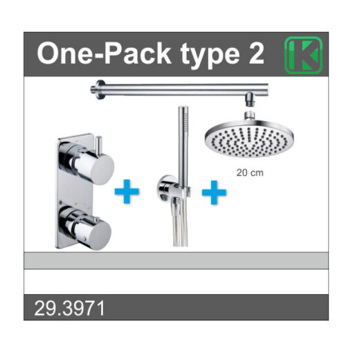 One-Pack inbouwthermostaatset rond type 2 1